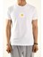 Beyaz Papatya Nakış Detaylı Bisiklet Yaka T Shirt 2