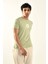Mint Yeşili Papatya Nakış Detaylı Bisiklet Yaka T Shirt 3