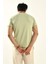 Mint Yeşili Papatya Nakış Detaylı Bisiklet Yaka T Shirt 4