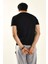 Siyah Papatya Nakış Detaylı Bisiklet Yaka T Shirt 5