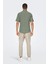 Erkek Onscaıden Slim Fit Kısa Kollu Keten Gömlek 22009885 Haki 4