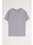 Bisiklet Yaka Gri Melanj Renk Erkek Çocuk Tshirt 1