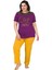 Mor Renkli Lady 10837 Kadın Kısa Kol Büyük Beden Pijama Takımı 1