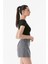 Basic Fitilli Bisiklet Yaka Crop T-Shirt 5