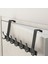 Free Punching Door Behind The Bathroom Black Hook Bedroom Storage Hanger Storage Rack 7 Hooks Door Rear Hook (Yurt Dışından) 4