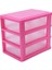 Mini Translucent Drawer Type Plastic Storage Box（rose Red 3 Layers） (Yurt Dışından) 1