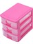 Mini Translucent Drawer Type Plastic Storage Box（rose Red 3 Layers） (Yurt Dışından) 2