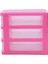 Mini Translucent Drawer Type Plastic Storage Box（rose Red 3 Layers） (Yurt Dışından) 4