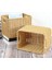 Storage Basket Hand-Woven Rattan Wicker Basket Desktop Organizing Box Various Item Arrangement Nesting Basket S (Yurt Dışından) 5