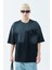Yıkamalı Cep Detaylı Oversıze T-Shirt Siyah 1