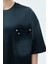 Yıkamalı Cep Detaylı Oversıze T-Shirt Siyah 3
