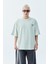 Arka Çiçek Baskılı Oversıze T-Shirt Mint 1
