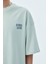 Arka Çiçek Baskılı Oversıze T-Shirt Mint 4