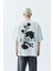 Arka Çiçek Baskılı Oversıze T-Shirt Mint 2