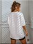 Kadın Basic Düz Baskızı 4'lü Bisiklet Yaka Salaş Oversize Boyfriend Kırmızı, Siyah, Beyaz, Gri T-Shirt 3