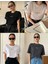 Kadın Classical Baskılı 4'lü Bisiklet Yaka Salaş Oversize Boyfriend Siyah, Beyaz, Füme, Bej T-Shirt 1