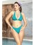 Kadın Turkuaz Taş Detaylı Boyundan Ip Bağlamalı Arkası Kopçalı Üçgen Bikini Takımı HZL24S-AR1614-26 1