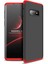 - Samsung Galaxy S10E - Kılıf Parmak izi Yapmayan 3 Parça Ays Kapak - Siyah-Kırmızı 1