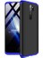 - Xiaomi Redmi Note 8 Pro - Kılıf Parmak izi Yapmayan 3 Parça Ays Kapak - Siyah-Mavi 1