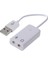 3.5mm Mikrofon Kulaklık Soketi USB 2.0 Ses Kartı Hoparlör Ses Adaptörü Beyaz (Yurt Dışından) 1