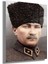 Temperli Gerçek Cam Tablo Portre Kalpaklı Atatürk Fotoğrafı 1