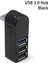 Pc Dizüstü Bilgisayar Için Mini Döndürülebilir 3 Bağlantı Noktalı USB 3.0 Hub Yüksek Hızlı (Siyah) (Yurt Dışından) 2