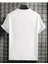 Erkek Maça A Baskılı Bisiklet Yaka Salaş Oversize Boyfriend Beyaz T-Shirt 2