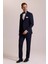 Erkek Lacivert Slim Fit Likralı Sivri Yaka Yelekli Damatlık 2