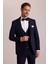Erkek Lacivert Slim Fit Likralı Sivri Yaka Yelekli Damatlık 4