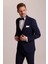 Erkek Lacivert Slim Fit Likralı Sivri Yaka Yelekli Damatlık 5