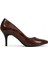 Hakiki Deri Stiletto Topuklu Ayakkabı Taba Yılan Desenli - 7,5 Cm İnce Topuk Sivri Burun - El İşçiliği Premium Yumuşak Deri GRS043-TB 2