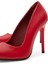 Hakiki Deri Yüksek Stiletto Topuklu Ayakkabı Kırmızı - 10,5 Cm İnce Topuk Sivri Burun - El İşçiliği Premium Yumuşak Deri GRS020-KZ 5