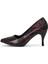 Hakiki Deri Stiletto Topuklu Ayakkabı Bordo Yılan Baskı - 7,5 Cm İnce Topuk Sivri Burun - El İşçiliği Premium Yumuşak Deri GRS042-BD 1