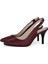 Hakiki Deri Stiletto Sandalet Topuklu Ayakkabı Bordo - 7,5 Cm İnce Topuk Sivri Burun - El İşçiliği Premium Deri GRS048-BD 4