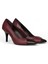 Hakiki Deri Stiletto Bordo Topuklu Ayakkabı - 7,5 Cm İnce Topuk Sivri Burun - El İşçiliği Premium Yumuşak Deri GRS009-BD 2