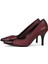 Hakiki Deri Stiletto Bordo Topuklu Ayakkabı - 7,5 Cm İnce Topuk Sivri Burun - El İşçiliği Premium Yumuşak Deri GRS009-BD 5