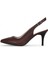 Hakiki Deri Stiletto Sandalet Topuklu Ayakkabı KAHVE - 7,5 Cm İnce Topuk Sivri Burun - El İşçiliği Premium Deri GRS048-KH 1