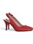 Hakiki Deri Stiletto Sandalet Topuklu Ayakkabı KIRMIZI - 7,5 Cm İnce Topuk Sivri Burun - El İşçiliği Premium Deri GRS048-KZ 4