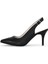 Hakiki Deri Stiletto Sandalet Topuklu Ayakkabı SİYAH - 7,5 Cm İnce Topuk Sivri Burun - El İşçiliği Premium Deri GRS048-SH 1