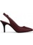 Hakiki Deri Stiletto Sandalet Topuklu Ayakkabı Bordo - 7,5 Cm İnce Topuk Sivri Burun - El İşçiliği Premium Deri GRS048-BD 2