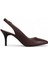 Hakiki Deri Stiletto Sandalet Topuklu Ayakkabı KAHVE - 7,5 Cm İnce Topuk Sivri Burun - El İşçiliği Premium Deri GRS048-KH 2