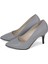 Hakiki Deri Stiletto Topuklu Gri - 7,5 Cm İnce Topuk Sivri Burun - El İşçiliği Premium Konfor Yumuşak Deri GRS028-GR 3