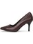 Hakiki Deri Stiletto Topuklu Kahve - 7,5 Cm İnce Topuk Sivri Burun - El İşçiliği Premium Konfor Yumuşak Deri GRS028-KH 1