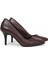 Hakiki Deri Stiletto Topuklu Kahve - 7,5 Cm İnce Topuk Sivri Burun - El İşçiliği Premium Konfor Yumuşak Deri GRS028-KH 4