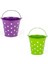2 Pcs Vıp Decoratıve Green Purple Pail 2 Adet Saplı Metal Kova Puantiyeli Kova Mor Kova Yeşil Kova 1