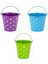 3 Adet Saplı Metal Kova Puantiyeli Kova Mavi Kova Yeşil Kova Mor Kova 3 Pcs Vıp Decoratıve Pail 1