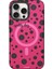 iPhone 13 Pro Uyumlu Kılıf Magsafe Özellikli Polka Dot Desenli Youngkit Spots Serisi Kapak Pembe 1