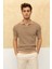 Çizgili Polo Yaka T-Shirt Taş 1