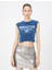 Crop T-Shirt Kolsuz Kolej Temalı Baskılı Pamuklu 3