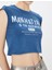 Crop T-Shirt Kolsuz Kolej Temalı Baskılı Pamuklu 5